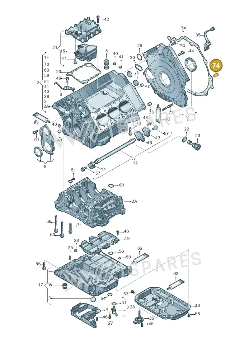 WHT000404A — Audi A6 L 2.0 (2011-2013) diagram 448103250, position 74