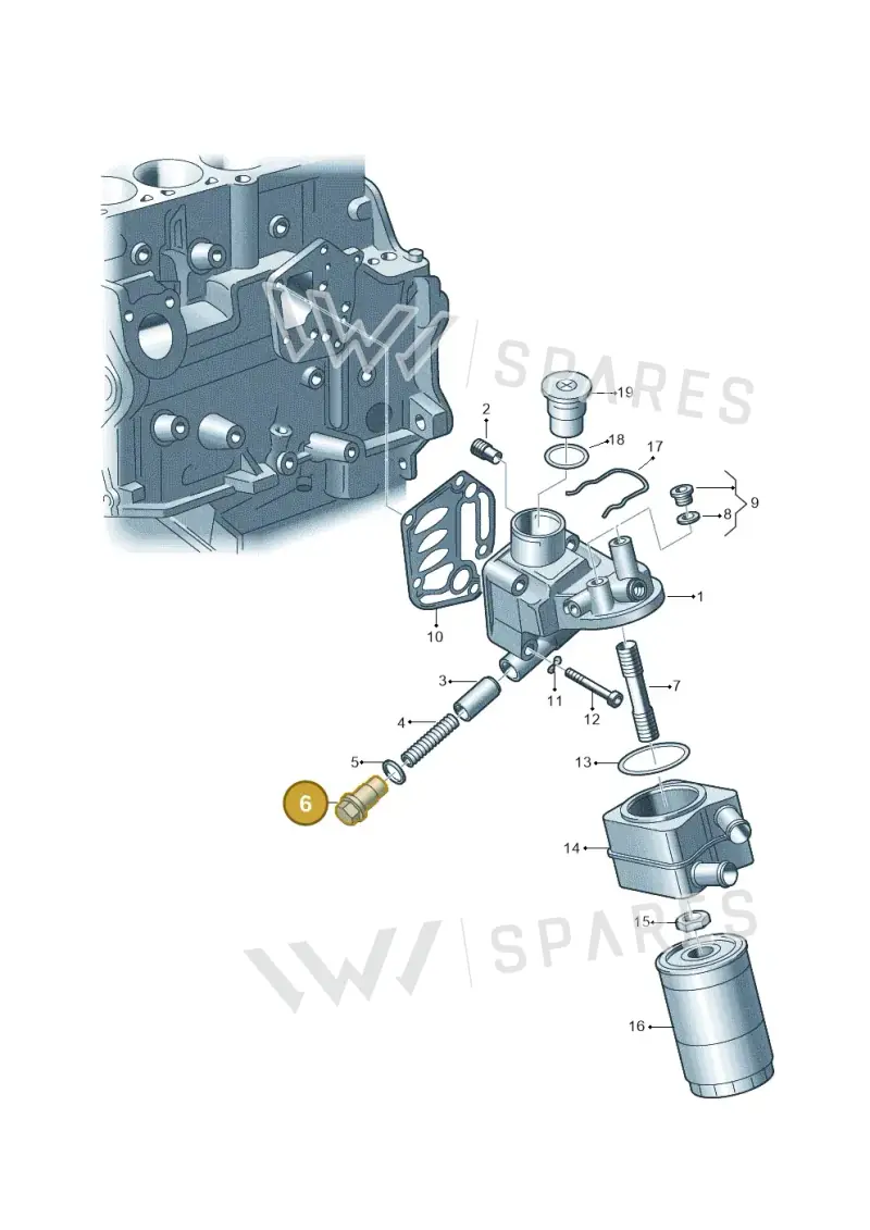 WHT000422A — Volkswagen Jetta 2.0 (2015-2015) diagram 194115500, position 6