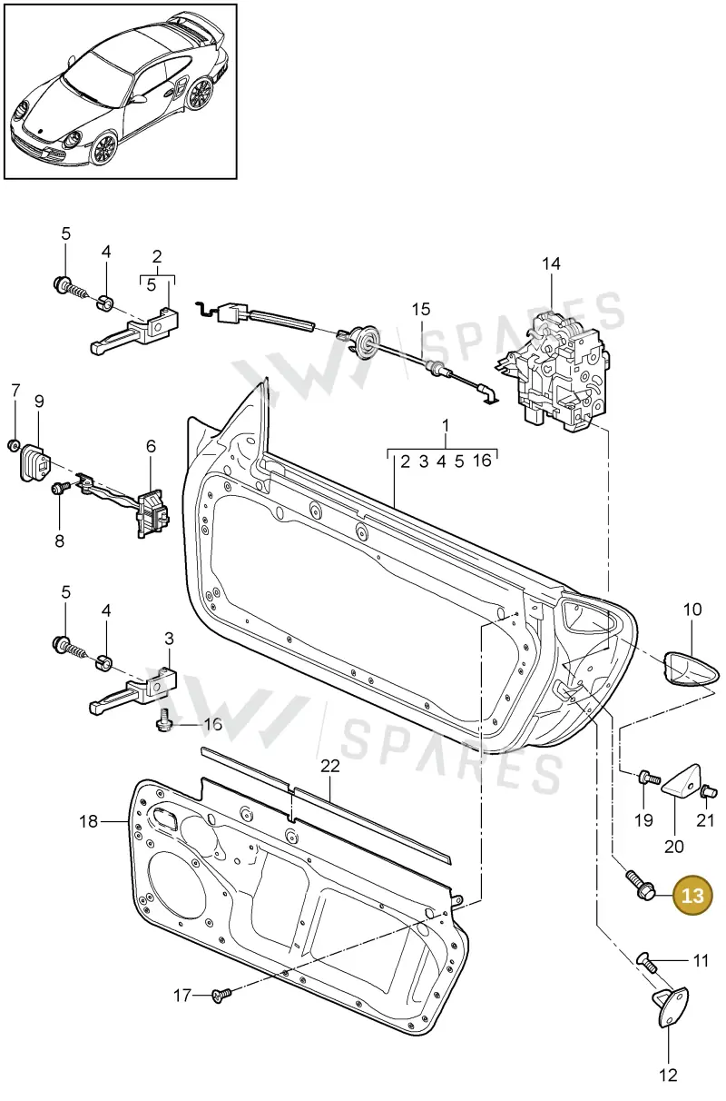 WHT000439 — Porsche GT2 RS (2009-2012) diagram p36804000, position 13