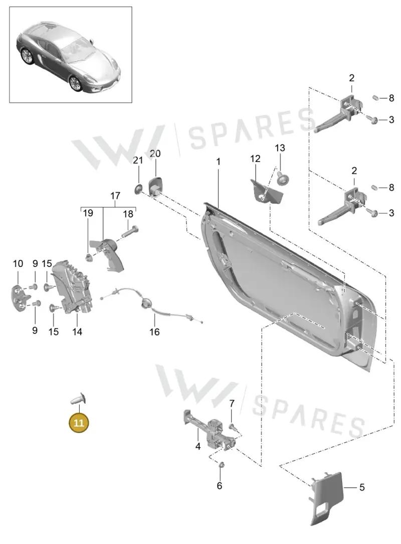 WHT000439 — Porsche Cayman (2013-2016) diagram p40804000, position 11