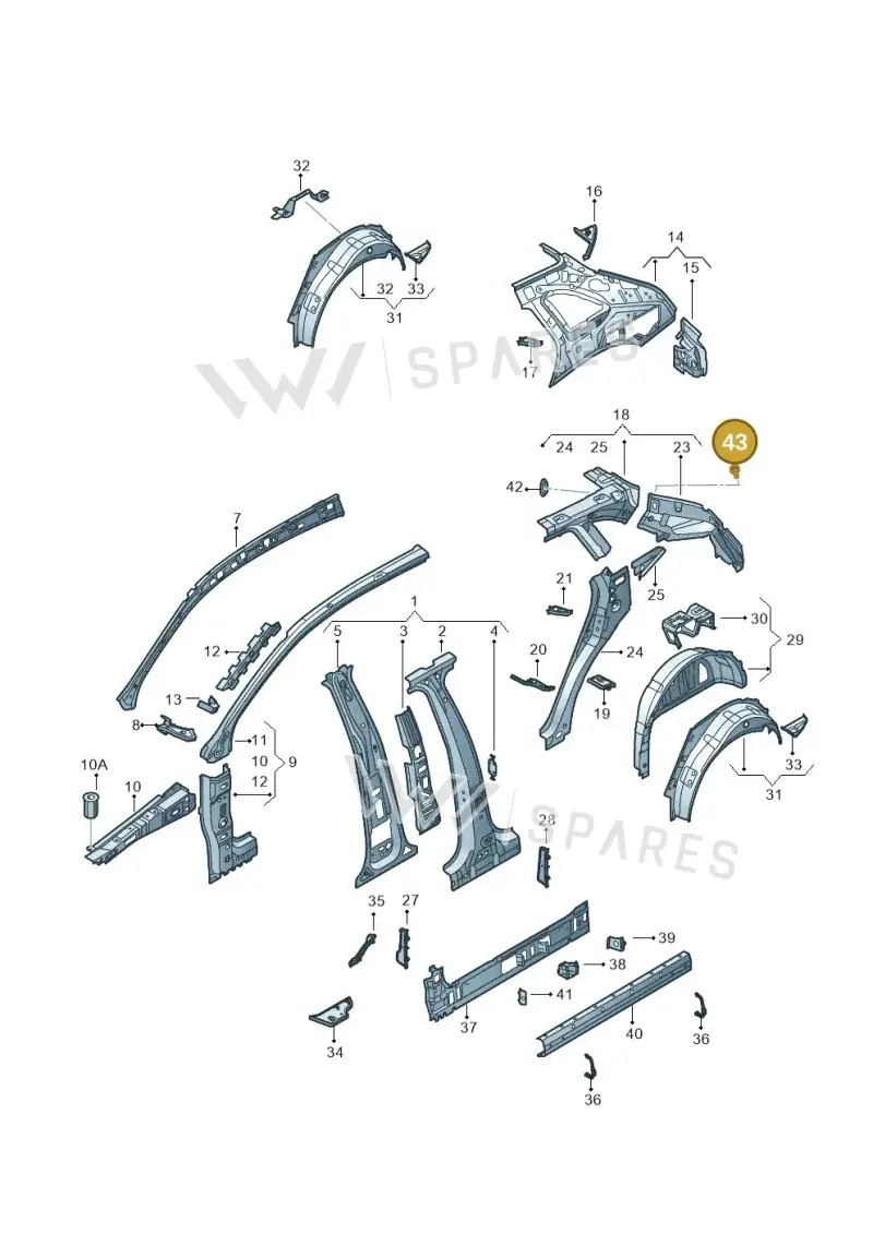 WHT000439A — Audi Q3 1.4 (2016-) diagram 728809000, position 43