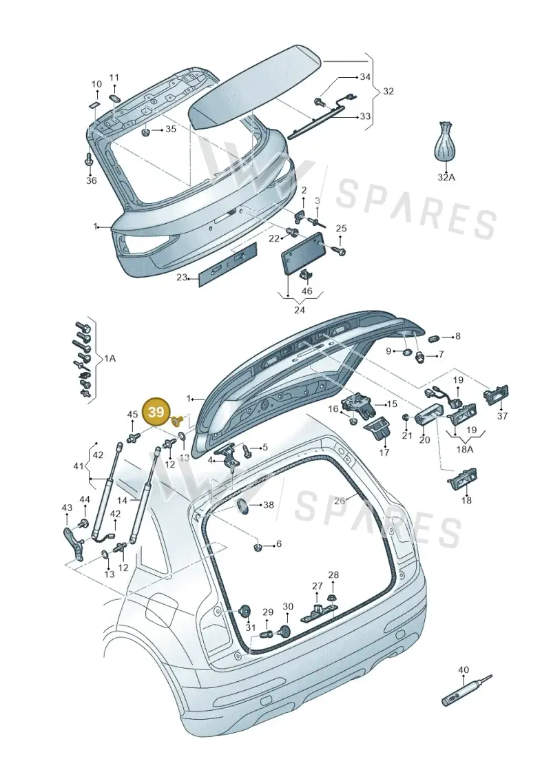 WHT000439A — Audi Q3 1.4 (2016-) diagram 728827000, position 39