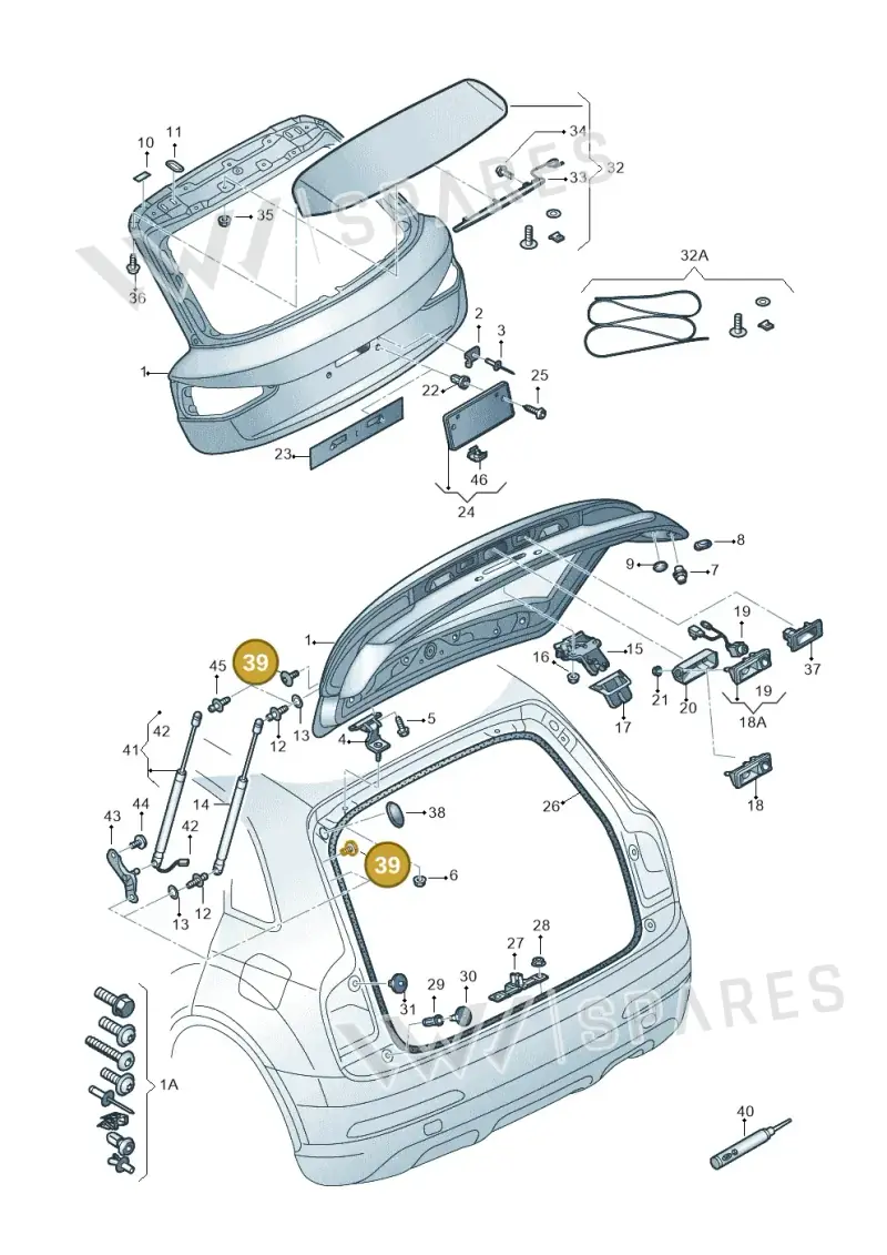 WHT000439A — Audi RS Q3 (2013-2018) diagram 764827000, position 39