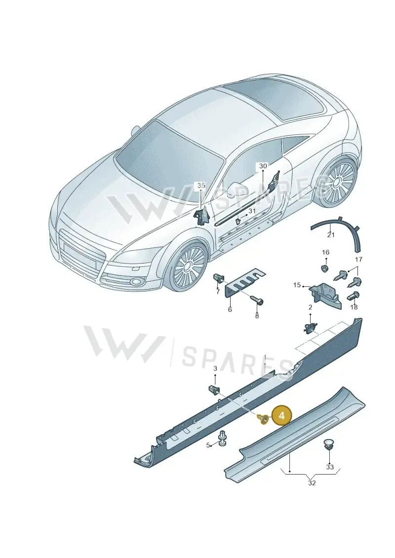 WHT000485 — Audi TTS Coupe 2.0 (2010-2014) diagram 609853300, position 4