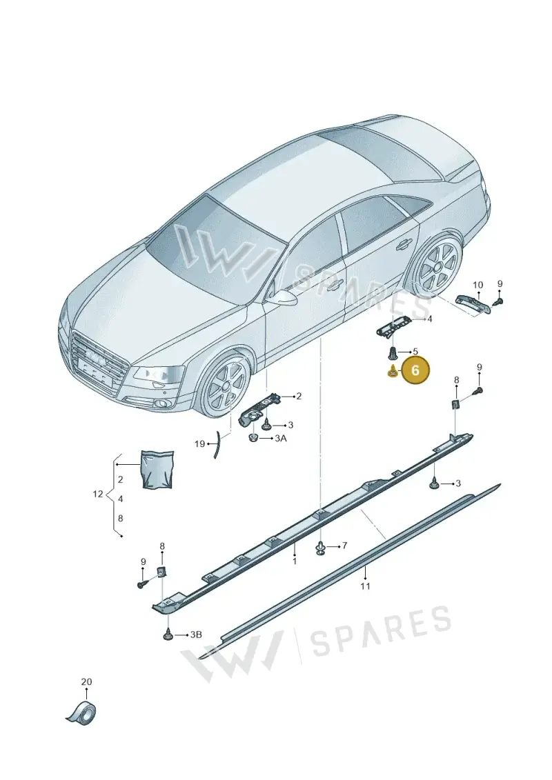 WHT000485 — Audi A8L qu. 3.0 TDI (2009-2014) diagram 696853200, position 6