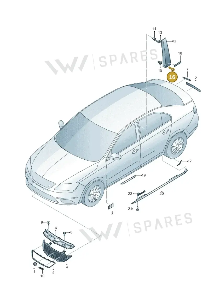 WHT000485 — SEAT Toledo Reference (2012-2015) diagram 742853000, position 16
