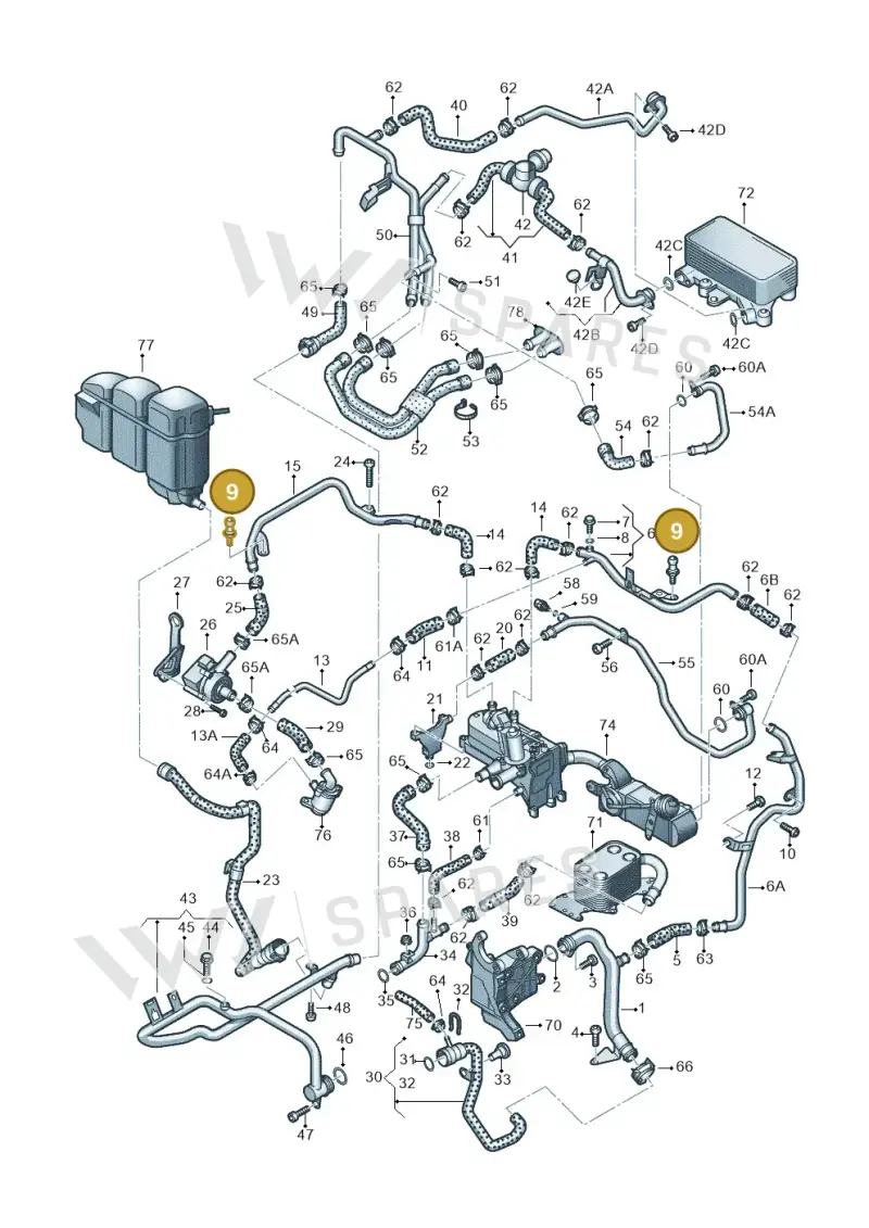 WHT000508 — Volkswagen Touareg (2012-2014) diagram 693121560, position 9