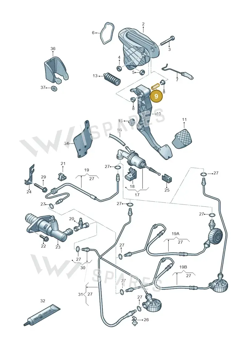 WHT000671 — Volkswagen Caddy kombi (2015-2020) diagram 718721250, position 9