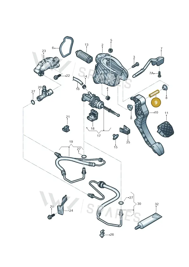WHT000671 — Volkswagen Jetta 1.6 (2014-2018) diagram 854721025, position 9