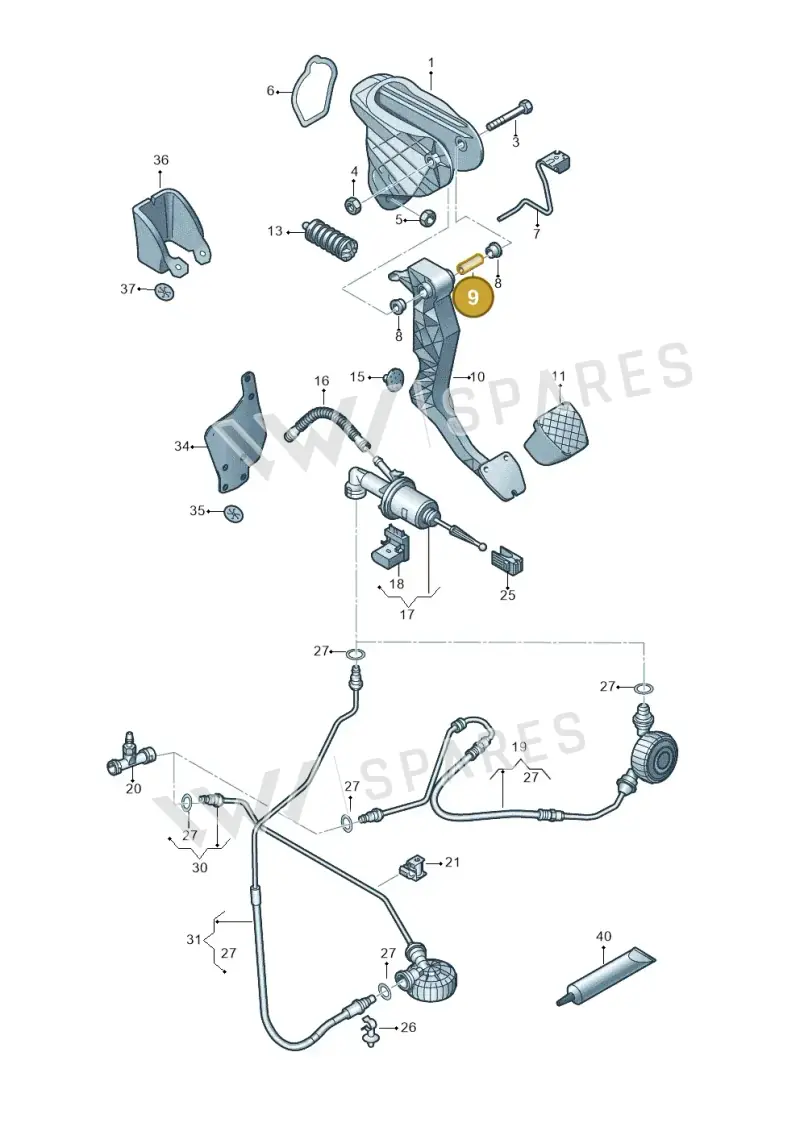 WHT000671 — Volkswagen Sharan BlueMotion (2015-2022) diagram 863721250, position 9