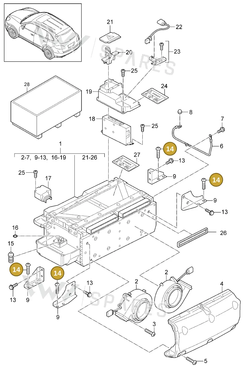 WHT000716A — Porsche Cayenne (2010-2018) diagram p37901040, position 14