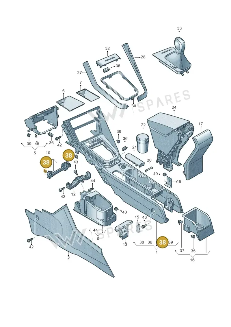 WHT000733 — Volkswagen Taigo (2021-2024) diagram 837863500, position 38