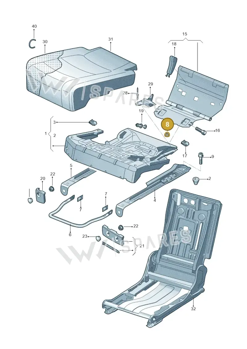 WHT000741 — Volkswagen Tiguan (2009-2019) diagram 688885200, position 8