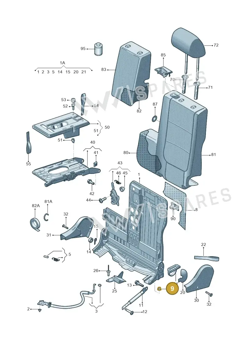 WHT000741 — Volkswagen Tiguan (2009-2019) diagram 688885800, position 9