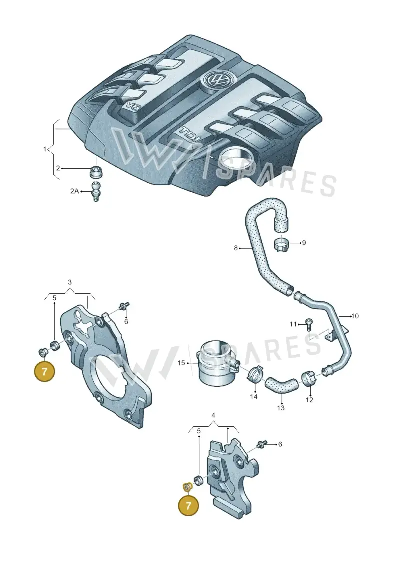WHT000750 — Volkswagen Phaeton 4motion (2010-2016) diagram 258103680, position 7
