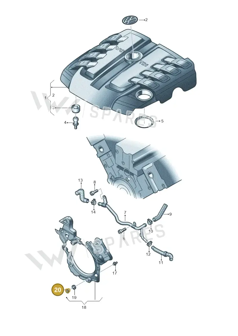 WHT000750 — Volkswagen Touareg BlueMotion (2014-2018) diagram 693103950, position 20