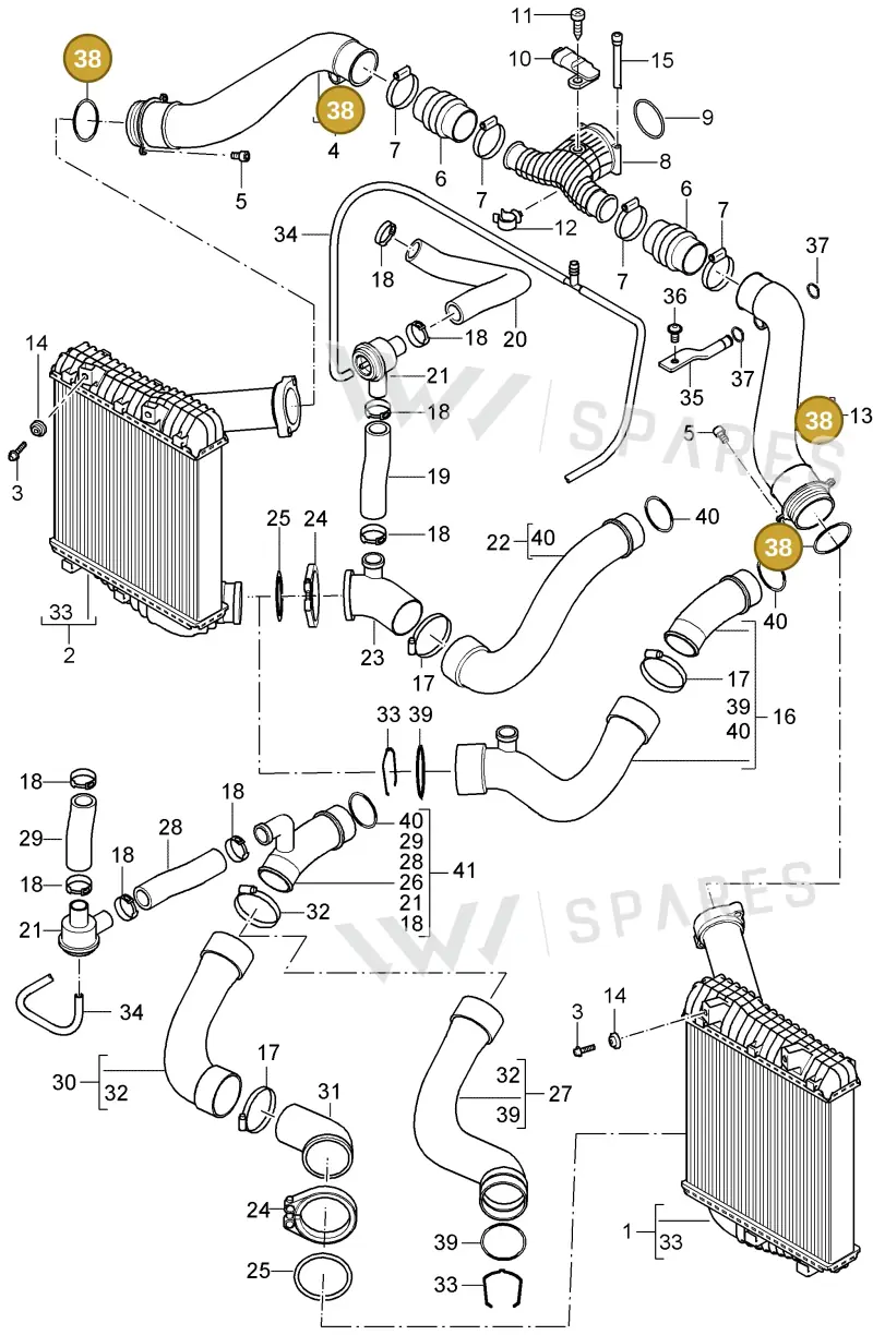 WHT001018 — Porsche Cayenne (2002-2006) diagram p24107020, position 38
