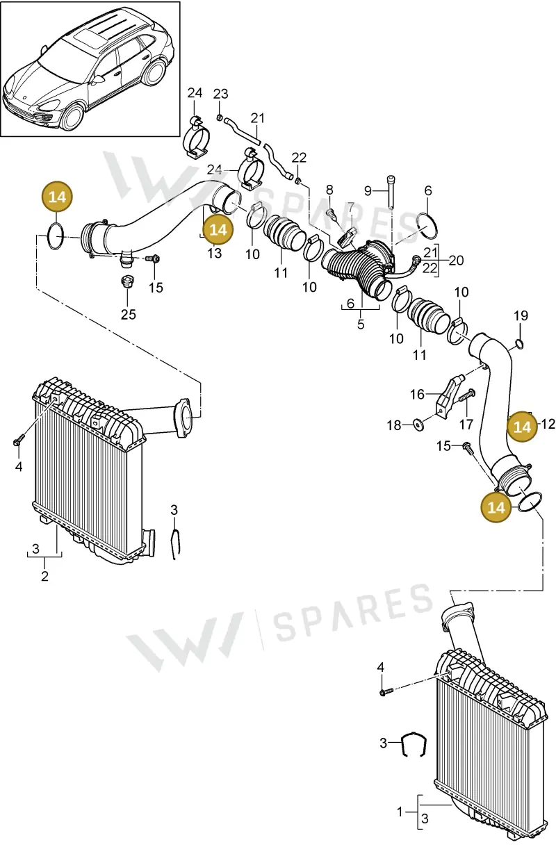 WHT001018 — Porsche Cayenne (2010-2018) diagram p37107070, position 14