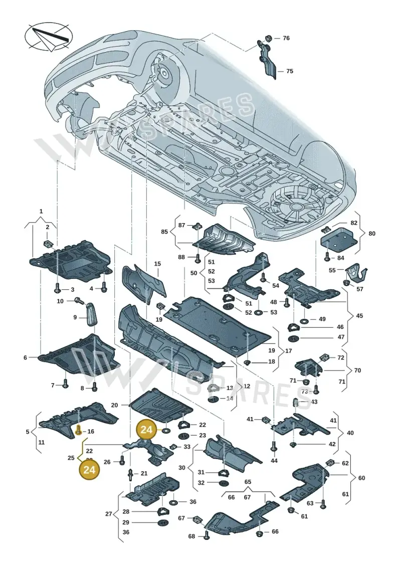WHT001156 — Volkswagen Caddy Maxi Kombi (2020-2024) diagram 2ka825000, position 24