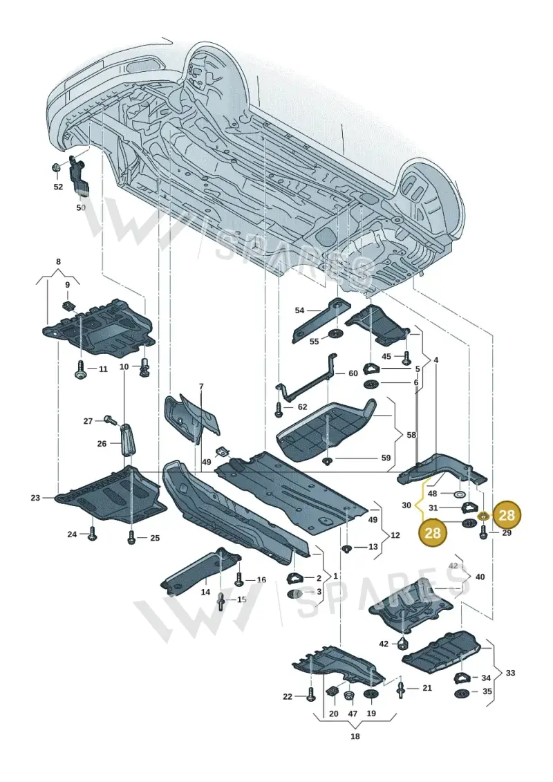 WHT001156 — Volkswagen Golf 2.0 BlueMotion (2019-2024) diagram 5h0825000, position 28