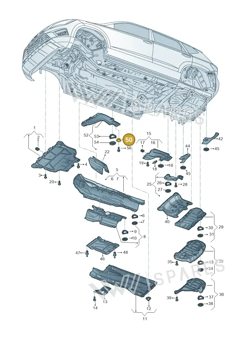 WHT001156 — Volkswagen T-Roc BlueMotion (2017-2024) diagram 813825000, position 50