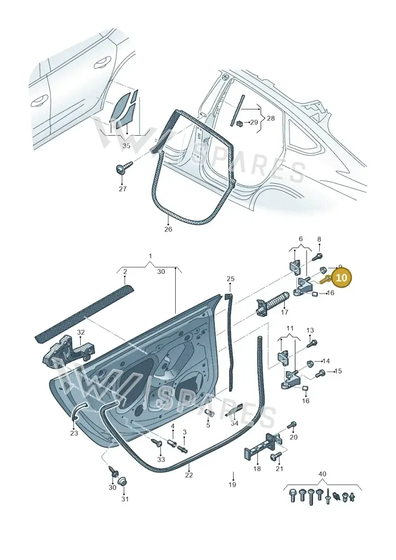 WHT001234 — Audi A7 Sportback (2018-2025) diagram 435833100, position 10