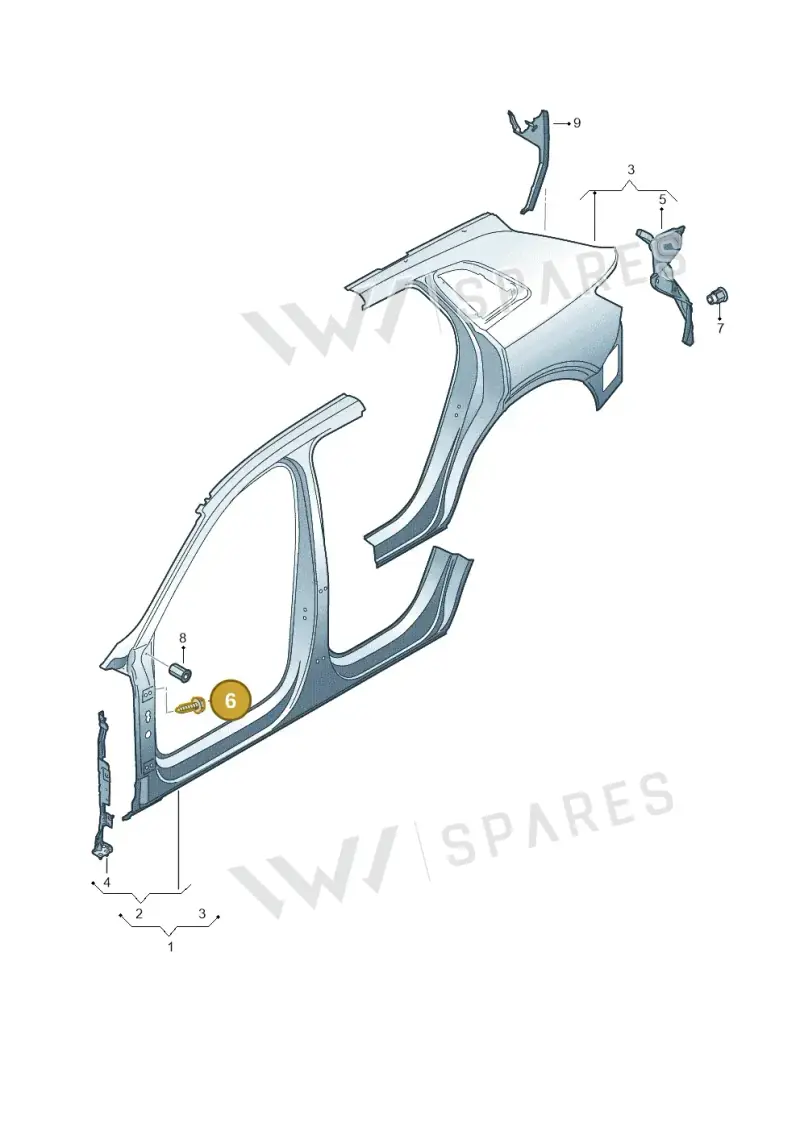 WHT001234 — Audi Q8 e-tron (2018-2025) diagram 586809500, position 6