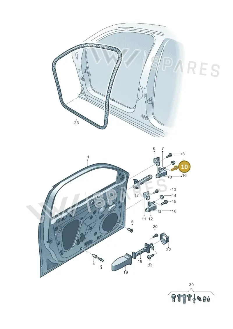 WHT001234 — Audi A1 Sportback (2018-2025) diagram 592831010, position 10