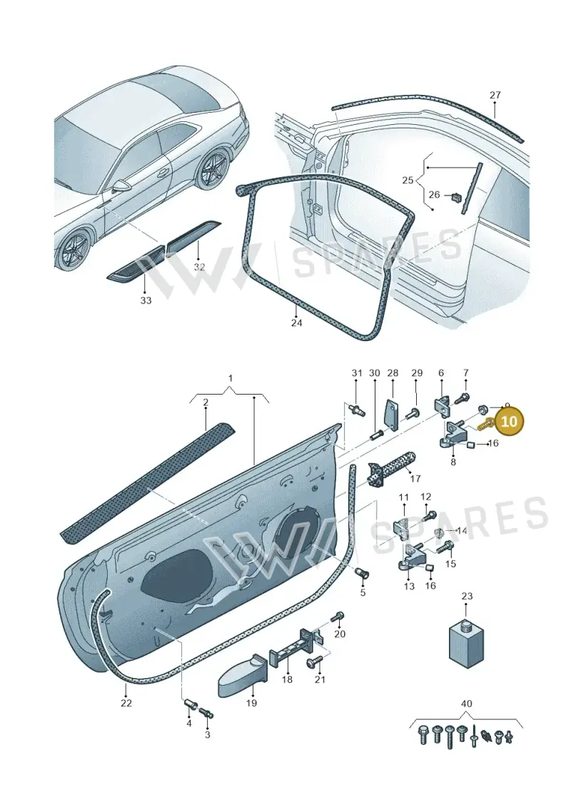 WHT001234B — Audi RS5 Sportback (2017-2025) diagram 897831100, position 10