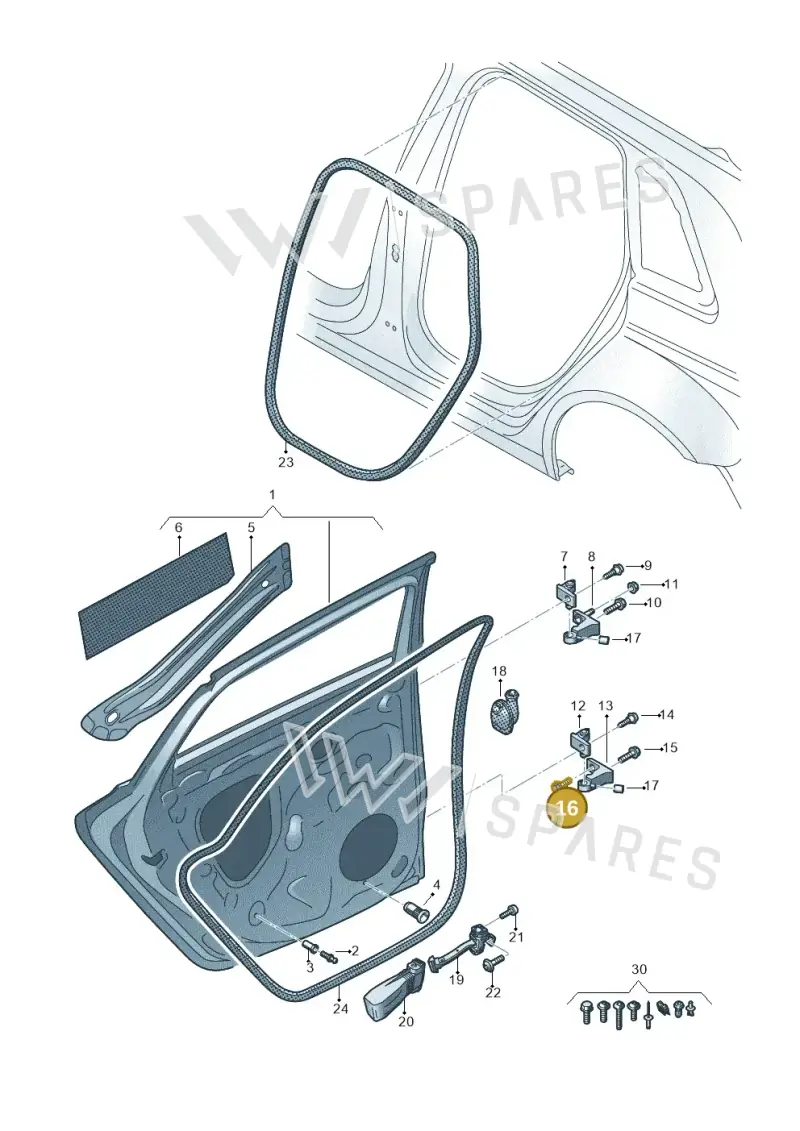 WHT001235 — Audi A3 Sportback (2019-2025) diagram 596833010, position 16