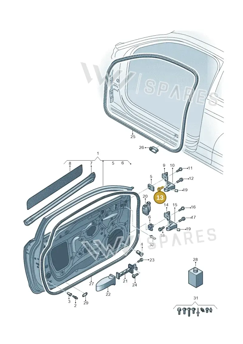 WHT001235 — Audi A3 Sportback (2016-2020) diagram 890831100, position 13
