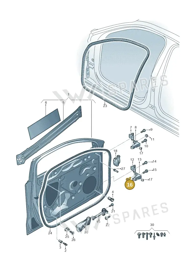 WHT001235 — Audi A3 Sportback (2019-2025) diagram 596831010, position 16