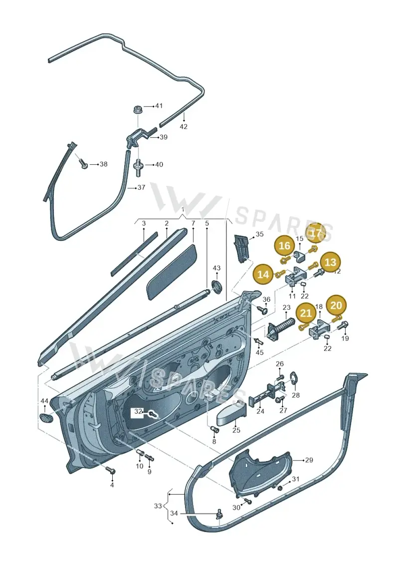WHT001237A — Audi R8 Spyder (2015-2024) diagram 872831150, position 13+14+16+17+20+21