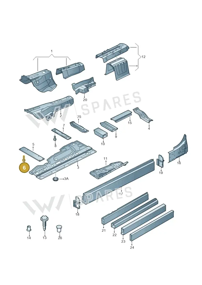 WHT001237 — Audi A8 (2013-2018) diagram 696803150, position 6