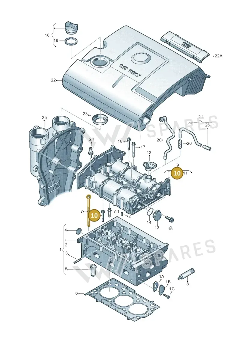 WHT001300 — Volkswagen Polo (2012-2014) diagram 253103320, position 10