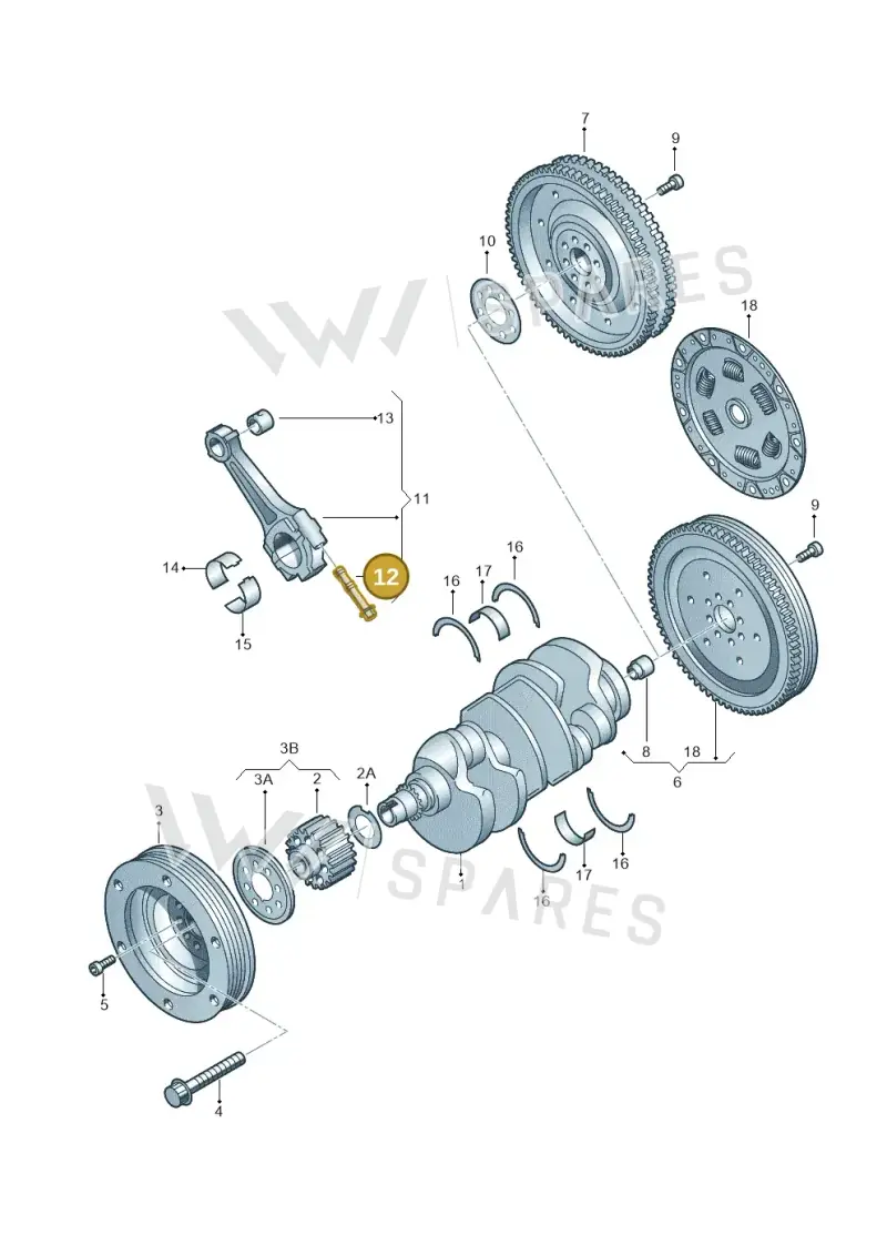WHT001324 — Audi A4/S4/Av./qu.     05> (2005-) diagram 249105300, position 12