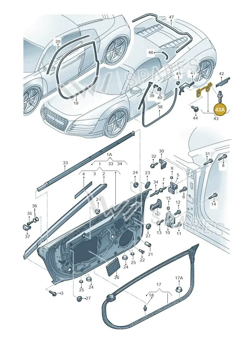 WHT001393 — Audi R8 qu. 5.2 (2012-2015) diagram 618831100, position 43A