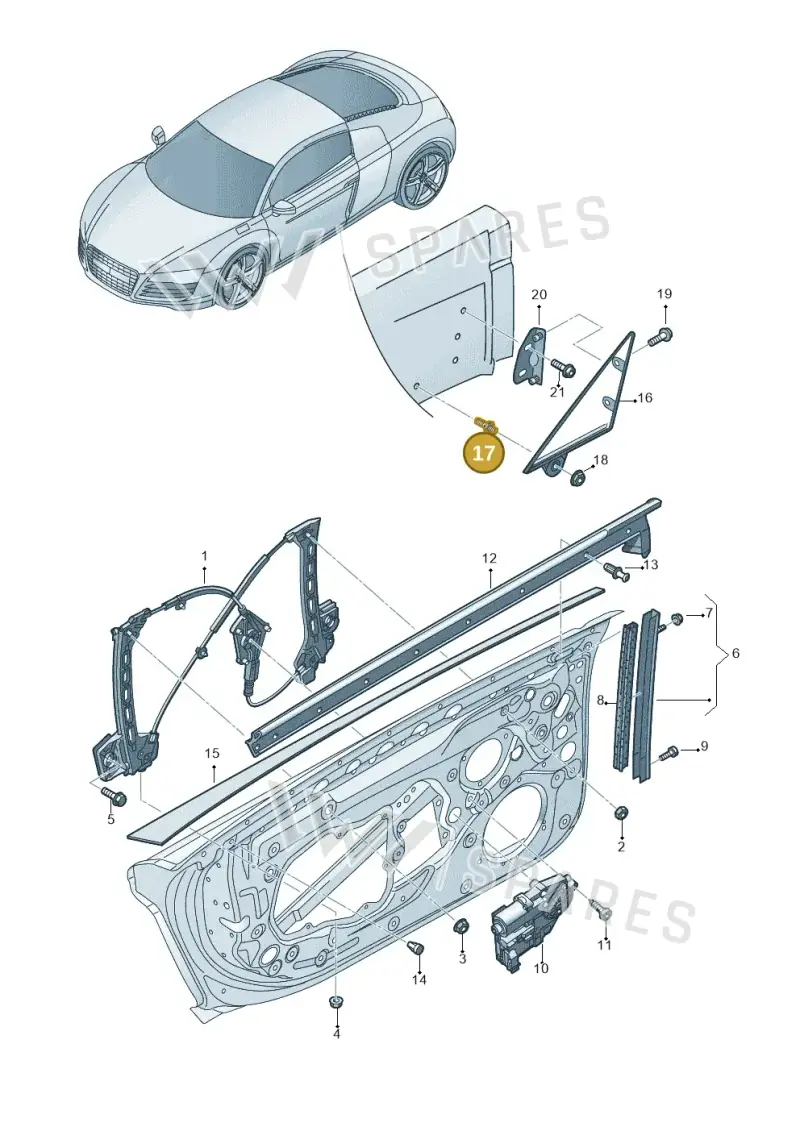 WHT001393 — Audi R8 qu. 5.2 (2012-2015) diagram 618837600, position 17