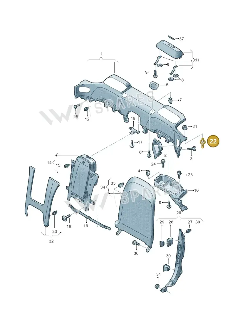 WHT001393 — Audi R8 Spyder (2015-2024) diagram 872867520, position 22