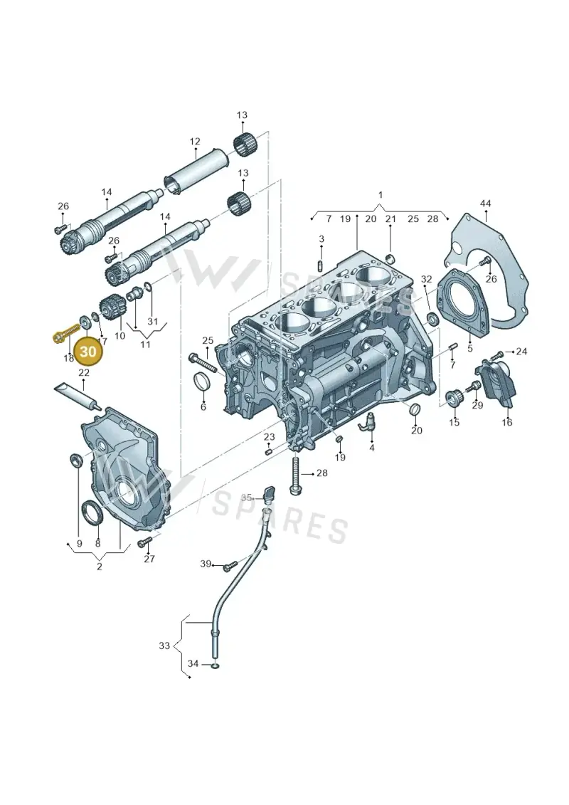 WHT001396B — Volkswagen Golf 2.0 (2016-2020) diagram 746103100, position 30