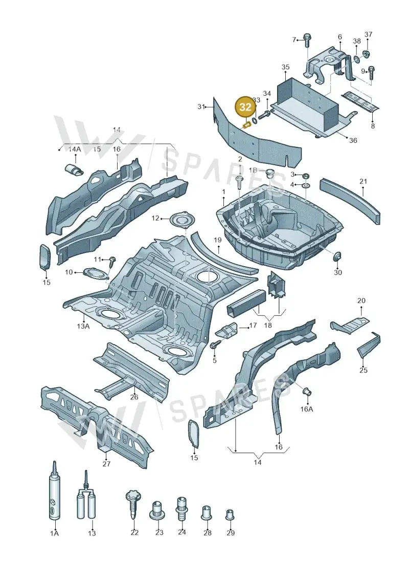 WHT001498 — Audi A8 (2013-2018) diagram 696803250, position 32