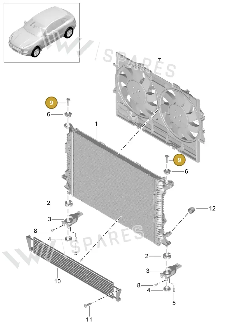 WHT001506A — Porsche Macan (2013-2018) diagram p44105035, position 9