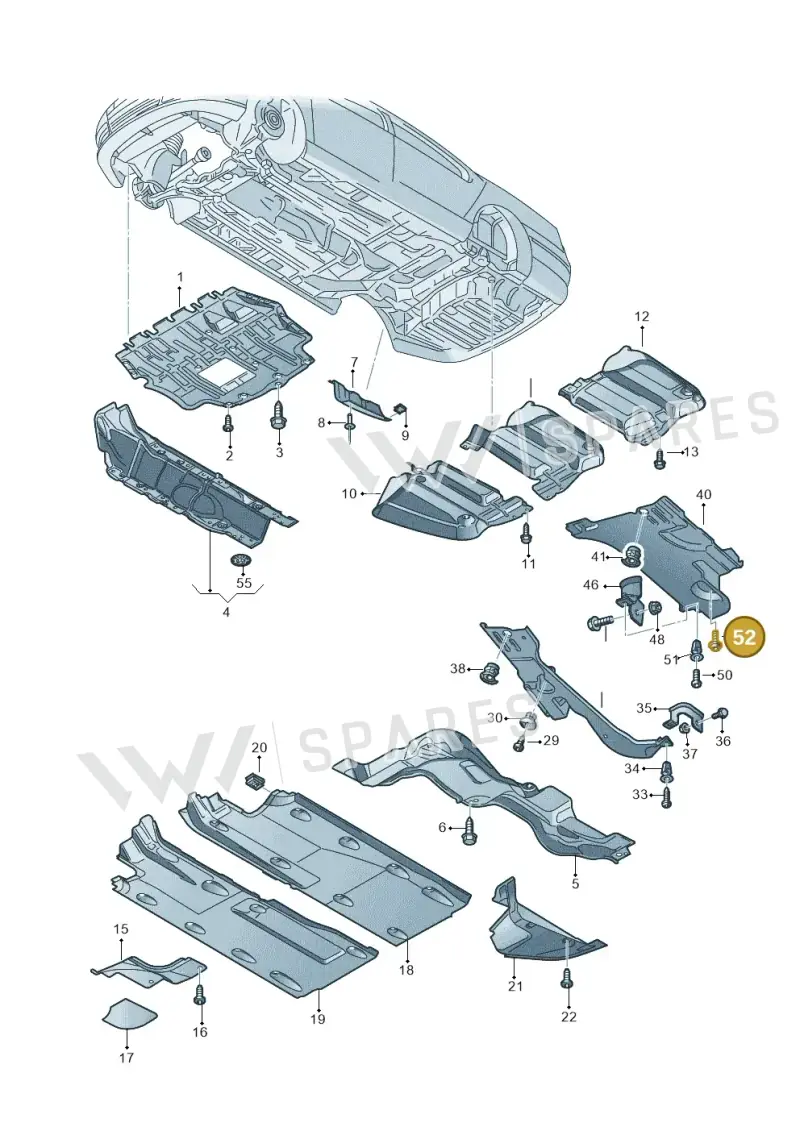 WHT001515 — Volkswagen Passat/4Motion         08 (2007-) diagram 460825100, position 52