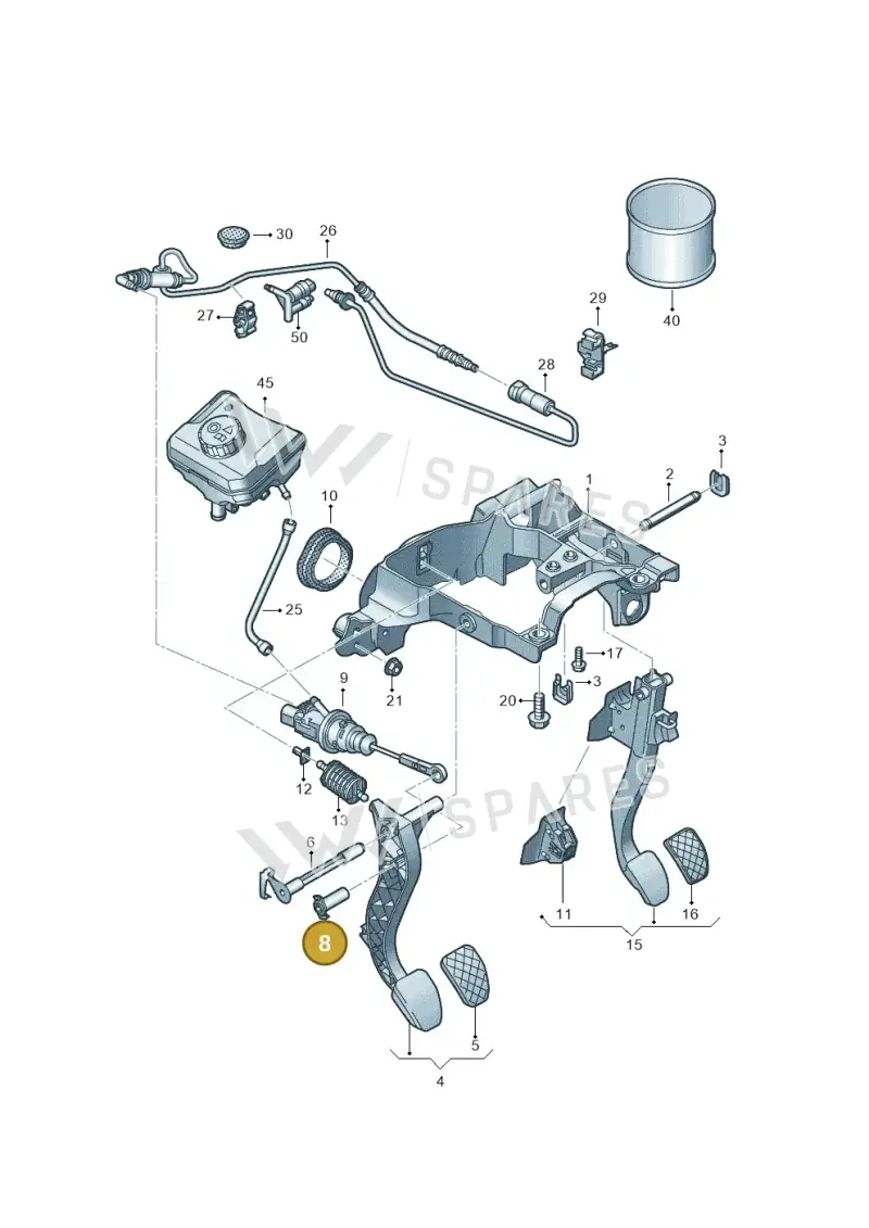WHT001666A — Audi A5 Sportback (2016-2025) diagram 849721250, position 8