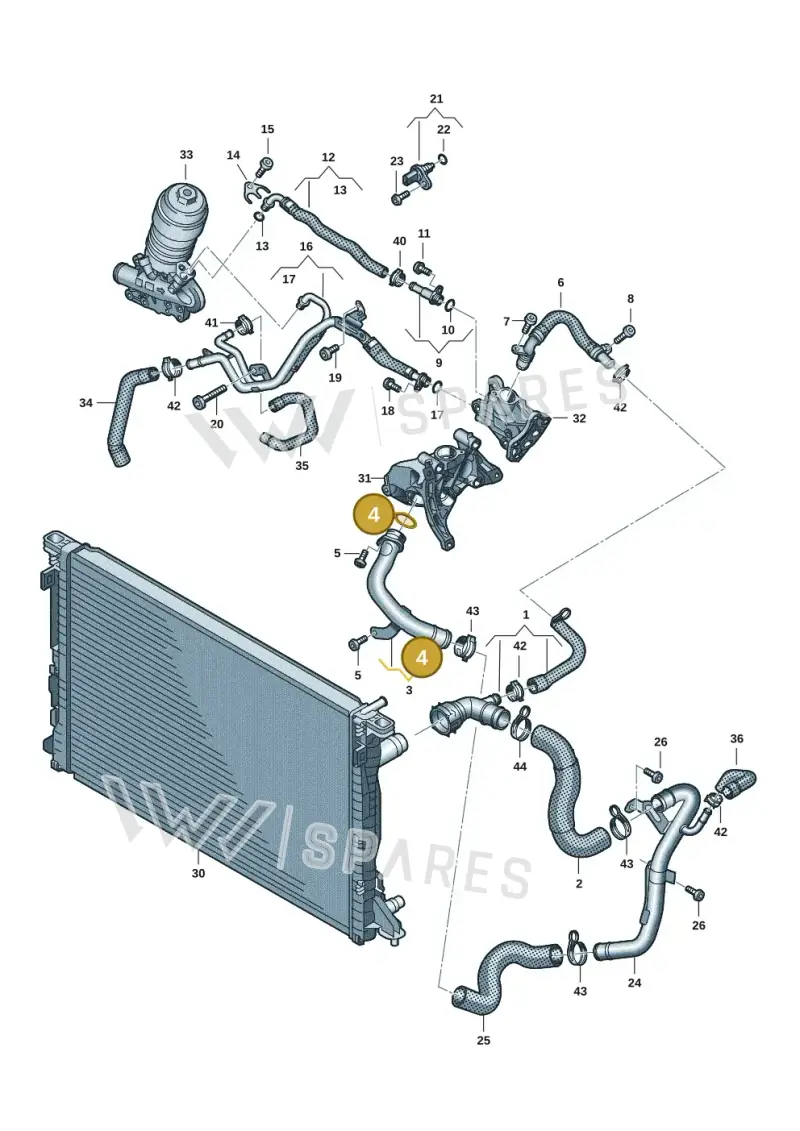 WHT001688D — Audi A6 (2018-2025) diagram 430121104, position 4