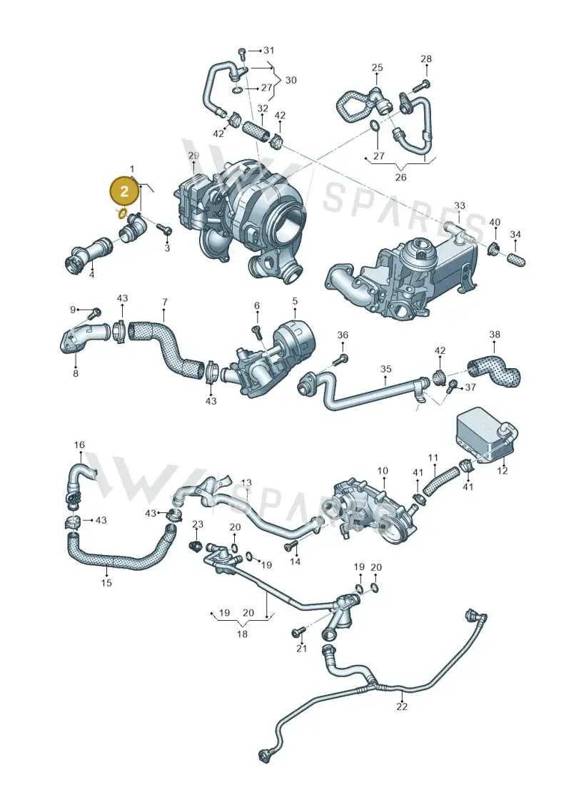 WHT001688D — Audi A8 (2017-2025) diagram 838121052, position 2