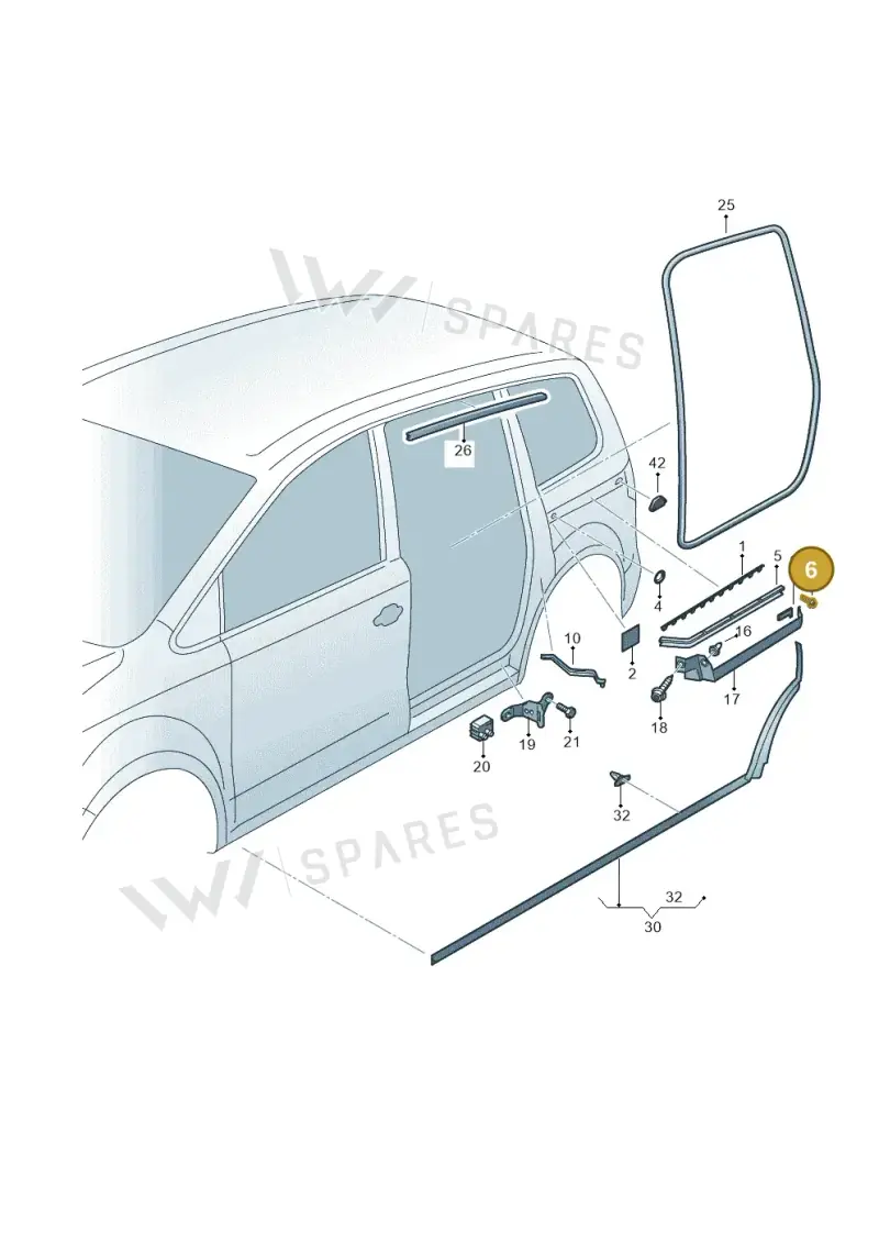 WHT001692A — Volkswagen Sharan BlueMotion (2015-2022) diagram 689843500, position 6