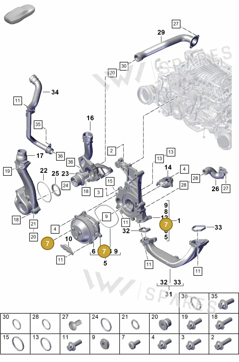 WHT001702 — Porsche 911 (2021-2022) diagram p59105000, position 7