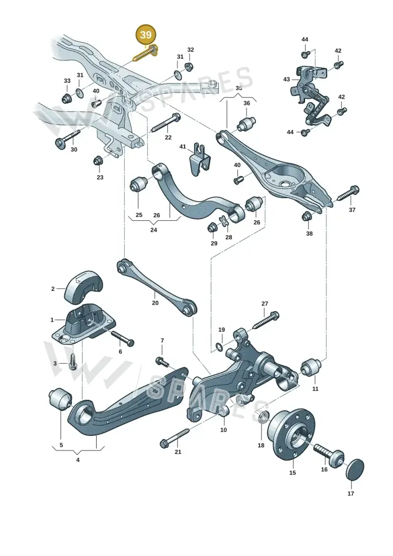 WHT001761 — Volkswagen T-Roc convertible 1.5 (2019-2024) diagram 2gk505050, position 39