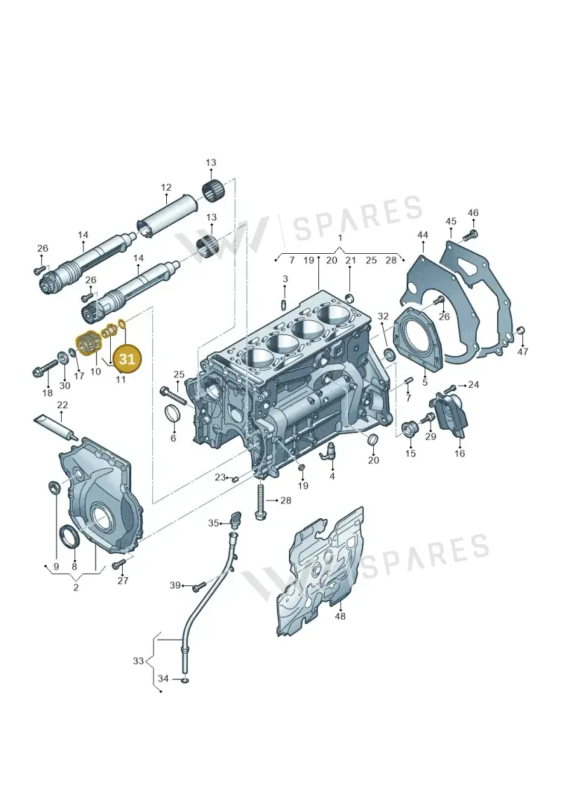 WHT001905A — Volkswagen Golf 2.0 BlueMotion (2019-2024) diagram 5h0103012, position 31